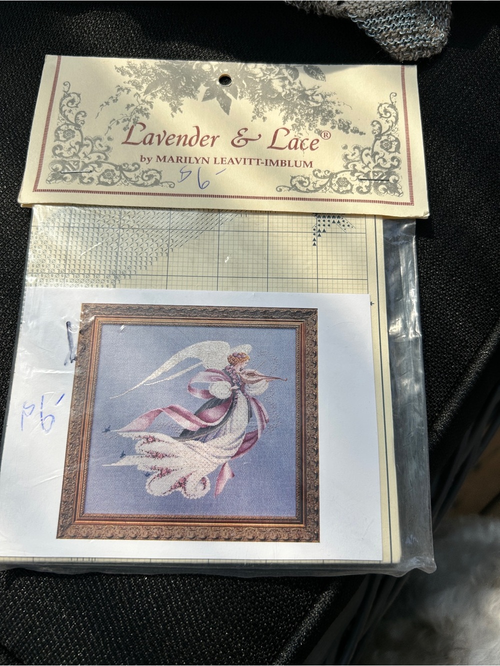 Lavender & Lace Angel Cross Stitch Pattern - Lavender, White, Pink